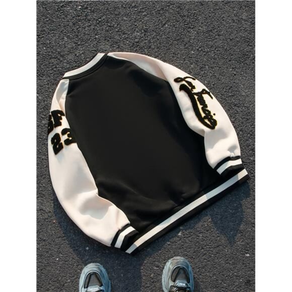 [Vintage Baseball Jacket] Autumn Winter Men's Vintage College Style Baseball - Picture 3 of 8